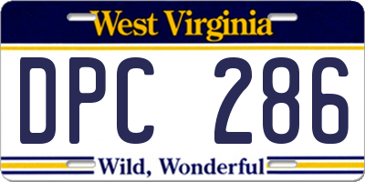 WV license plate DPC286