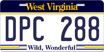 WV license plate DPC288