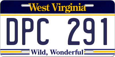 WV license plate DPC291