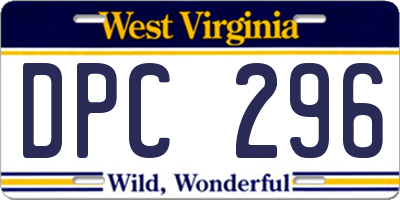 WV license plate DPC296