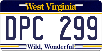WV license plate DPC299