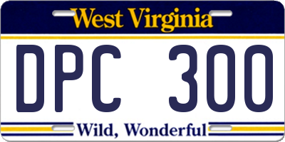 WV license plate DPC300