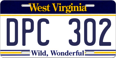 WV license plate DPC302