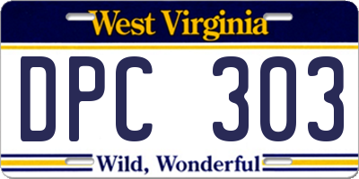 WV license plate DPC303