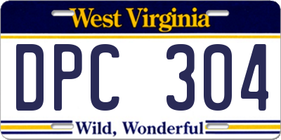 WV license plate DPC304