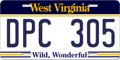 WV license plate DPC305