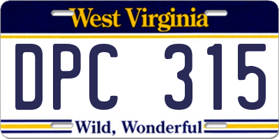 WV license plate DPC315