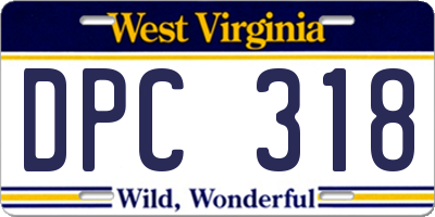 WV license plate DPC318
