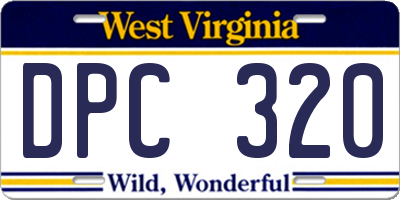 WV license plate DPC320