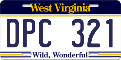 WV license plate DPC321