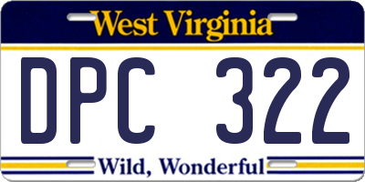 WV license plate DPC322