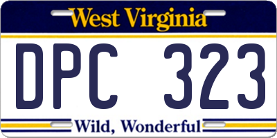 WV license plate DPC323