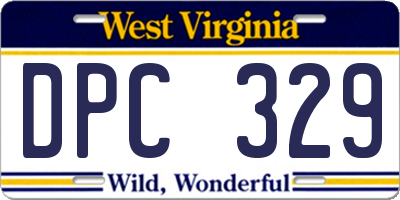 WV license plate DPC329