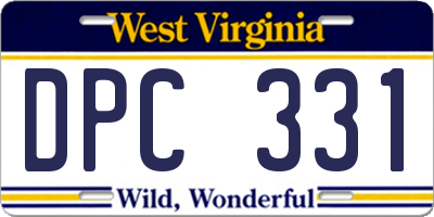 WV license plate DPC331