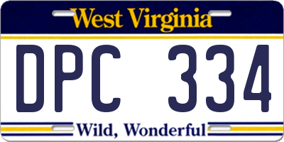 WV license plate DPC334