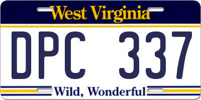 WV license plate DPC337