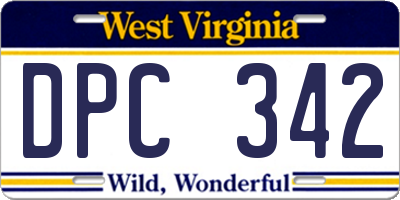 WV license plate DPC342