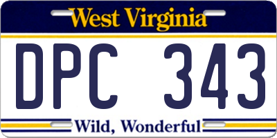 WV license plate DPC343