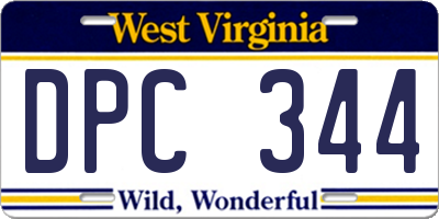 WV license plate DPC344