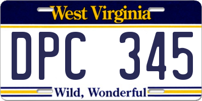 WV license plate DPC345