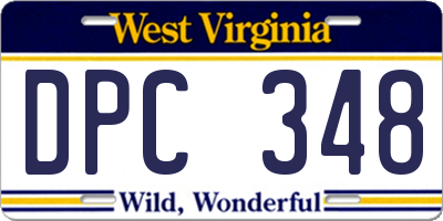 WV license plate DPC348