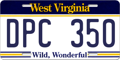 WV license plate DPC350