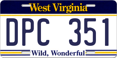 WV license plate DPC351