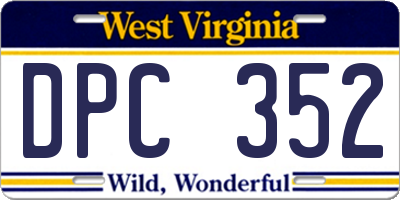 WV license plate DPC352