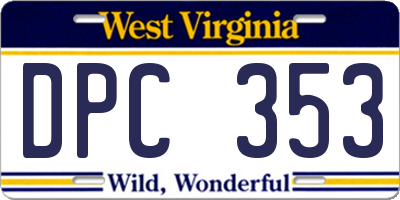WV license plate DPC353