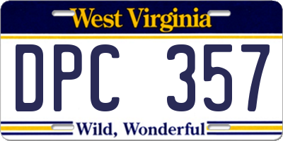 WV license plate DPC357