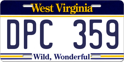 WV license plate DPC359