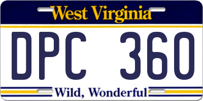 WV license plate DPC360