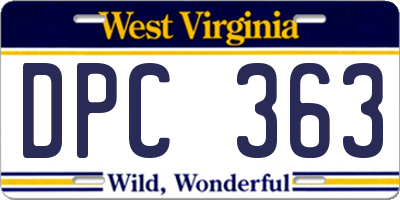 WV license plate DPC363