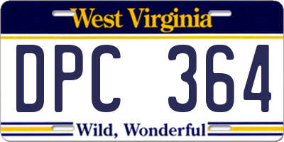 WV license plate DPC364
