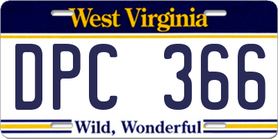 WV license plate DPC366