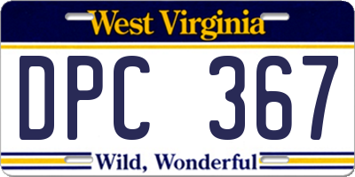 WV license plate DPC367