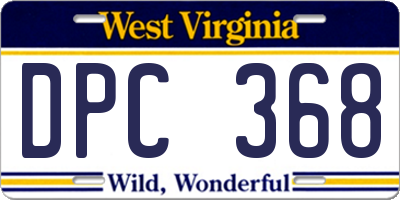 WV license plate DPC368