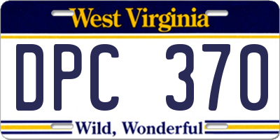 WV license plate DPC370