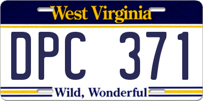 WV license plate DPC371
