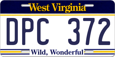 WV license plate DPC372