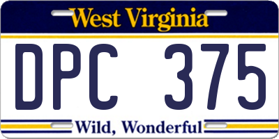 WV license plate DPC375