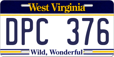 WV license plate DPC376