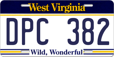 WV license plate DPC382