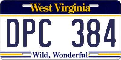 WV license plate DPC384