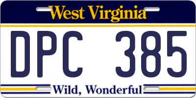WV license plate DPC385
