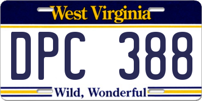 WV license plate DPC388