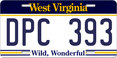 WV license plate DPC393