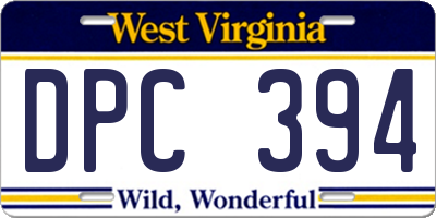 WV license plate DPC394