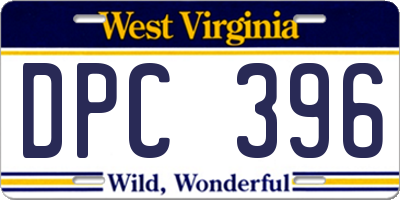 WV license plate DPC396