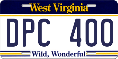 WV license plate DPC400